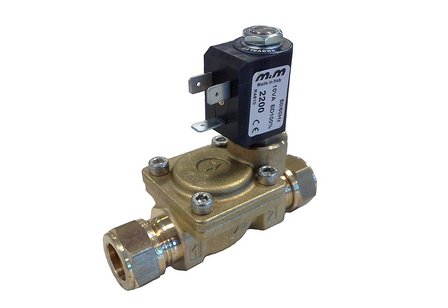 Electric water valve - 15mm compression fitting